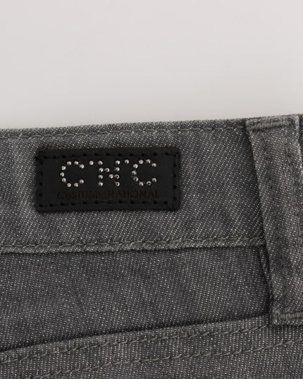 Costume National Gray Cotton Blend Slim Fit Jeans
