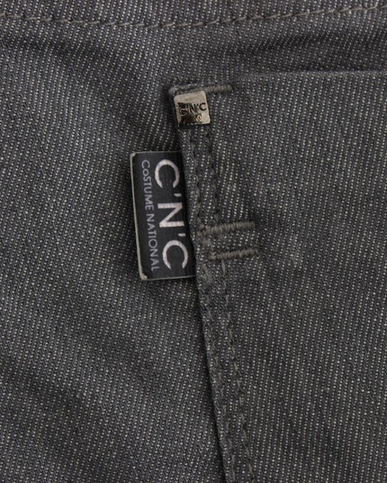 Costume National Gray Cotton Blend Slim Fit Jeans