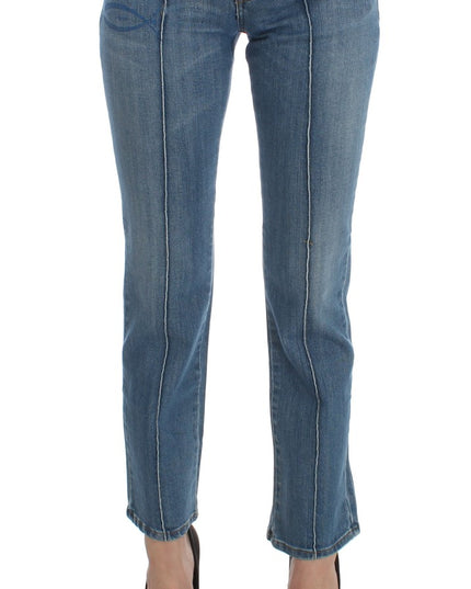 Costume National Blue Cotton Slim Fit Cropped Jeans