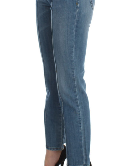 Costume National Blue Cotton Slim Fit Cropped Jeans