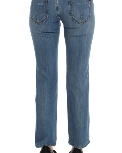 Costume National Blue Cotton Slim Fit Cropped Jeans