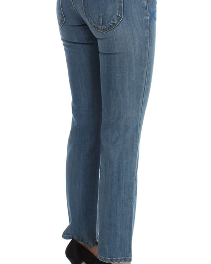 Costume National Blue Cotton Slim Fit Cropped Jeans