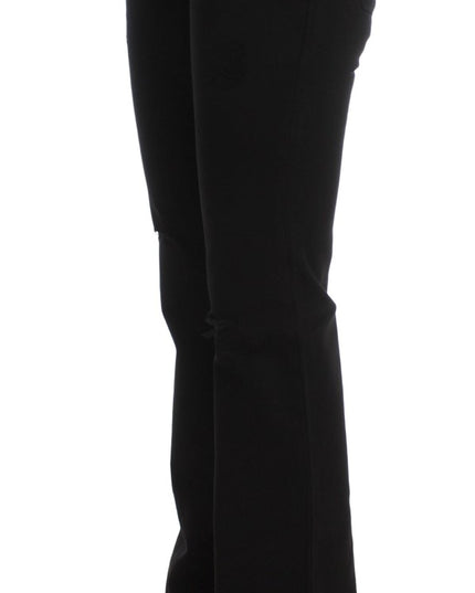 Costume National Black Cotton Slim Fit Bootcut Jeans