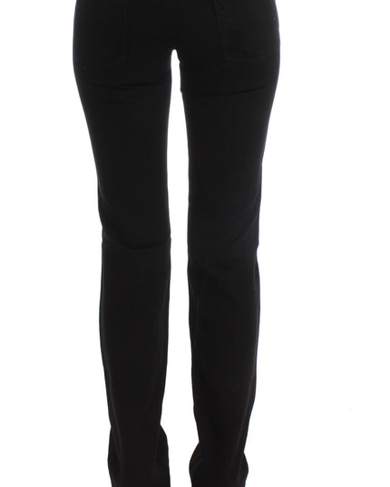Costume National Black Cotton Slim Fit Bootcut Jeans