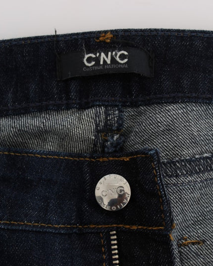 Costume National Blue Cotton Slim Fit Bootcut Jeans