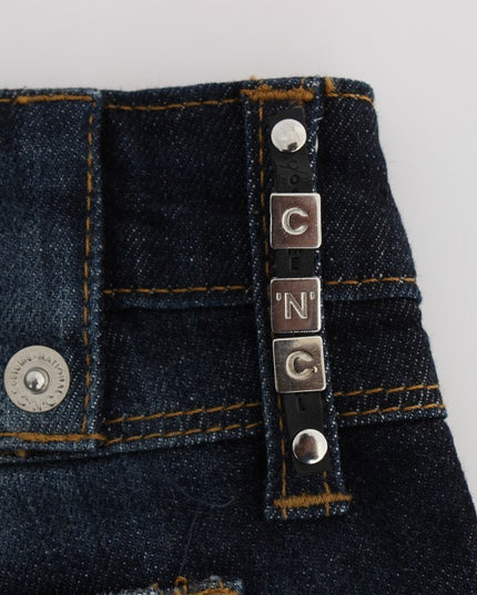 Costume National Blue Cotton Slim Fit Bootcut Jeans