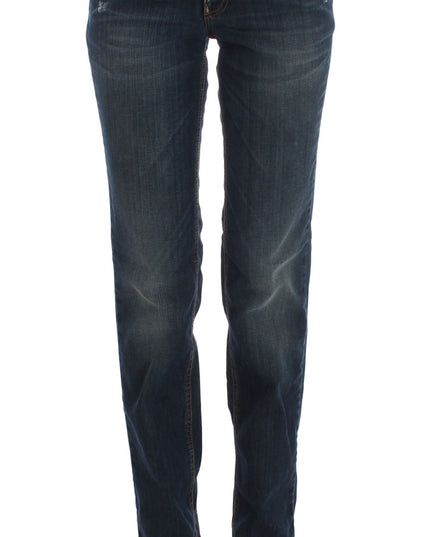 Costume National Blue Cotton Blend Bootcut Jeans