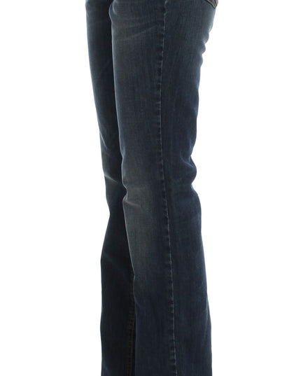 Costume National Blue Cotton Blend Bootcut Jeans