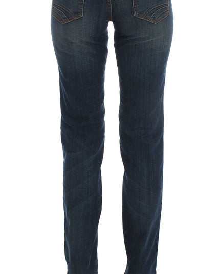 Costume National Blue Cotton Blend Bootcut Jeans