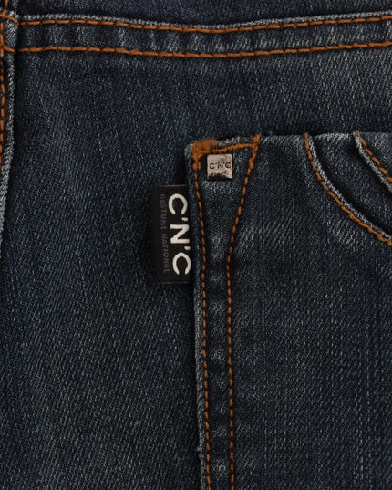 Costume National Blue Cotton Blend Bootcut Jeans