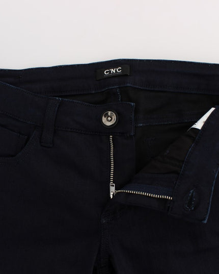 Costume National Blue Cotton Blend Slim Fit Jeans