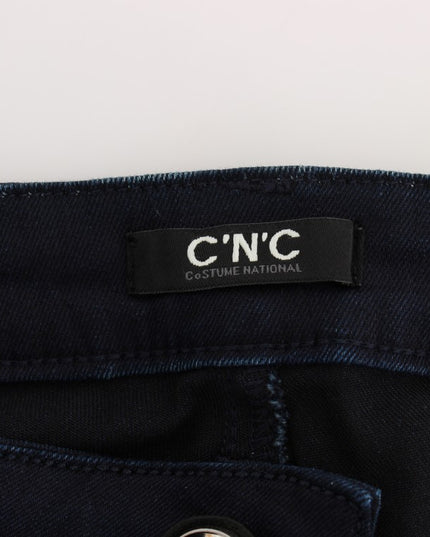 Costume National Blue Cotton Blend Slim Fit Jeans