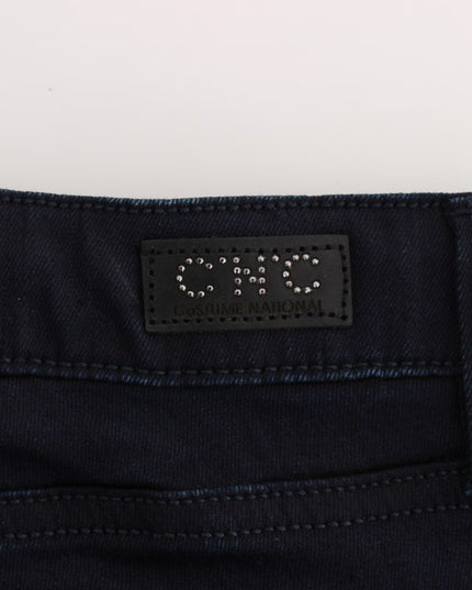 Costume National Blue Cotton Blend Slim Fit Jeans