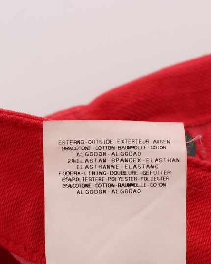 Costume National Red Cotton Blend Super Slim Fit Jeans