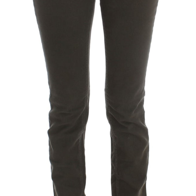 Costume National Green Cotton Blend Slim Fit Jeans