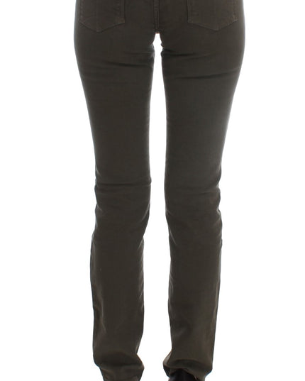 Costume National Green Cotton Blend Slim Fit Jeans