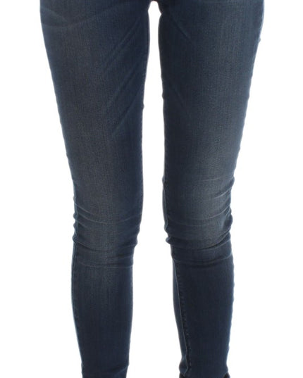 Costume National Blue Cotton Blend Slim Fit Jeans