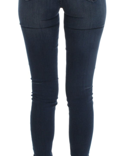 Costume National Blue Cotton Blend Slim Fit Jeans