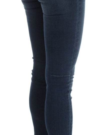 Costume National Blue Cotton Blend Slim Fit Jeans