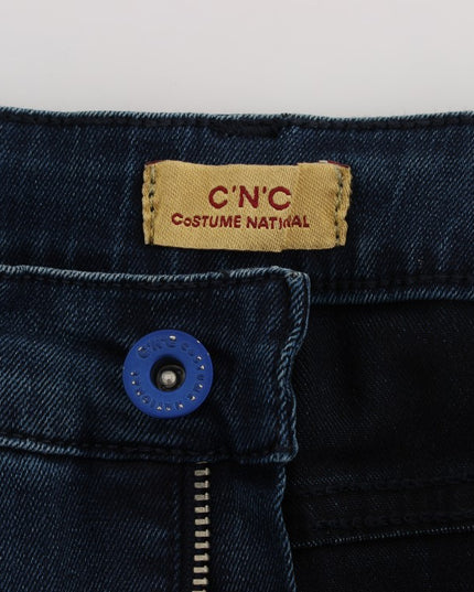 Costume National Blue Cotton Blend Slim Fit Jeans