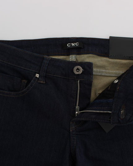 Costume National Blue Cotton Blend Slim Fit Jeans