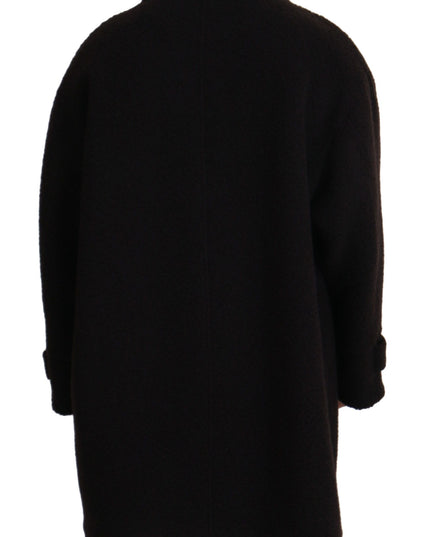 Dolce & Gabbana Black Alpaca Button Down Trench Coat Jacket