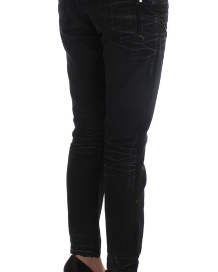Costume National Black Cotton Slouchy Slims Fit Jeans