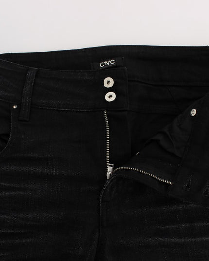 Costume National Black Cotton Slouchy Slims Fit Jeans