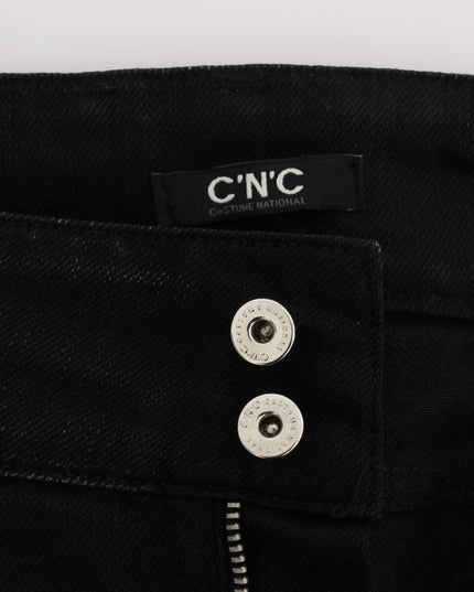 Costume National Black Cotton Slouchy Slims Fit Jeans