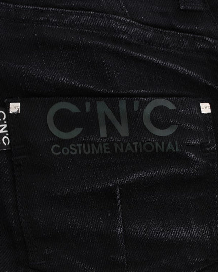 Costume National Black Cotton Slouchy Slims Fit Jeans