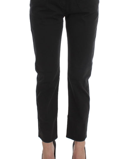 Costume National Black Cotton Capri Cropped Denim Jeans