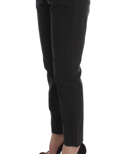 Costume National Black Cotton Capri Cropped Denim Jeans