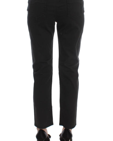 Costume National Black Cotton Capri Cropped Denim Jeans
