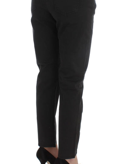 Costume National Black Cotton Capri Cropped Denim Jeans