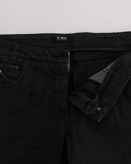 Costume National Black Cotton Capri Cropped Denim Jeans