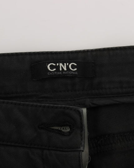 Costume National Black Cotton Capri Cropped Denim Jeans