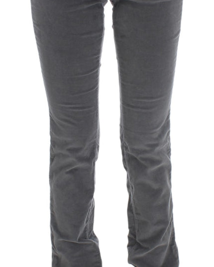 Costume National Gray Cotton Super Slim Corduroys Jeans