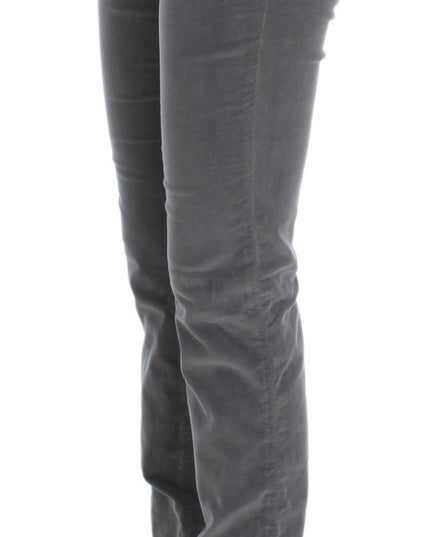 Costume National Gray Cotton Super Slim Corduroys Jeans