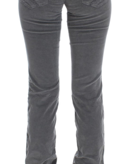 Costume National Gray Cotton Super Slim Corduroys Jeans