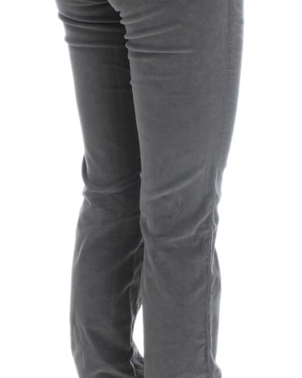 Costume National Gray Cotton Super Slim Corduroys Jeans