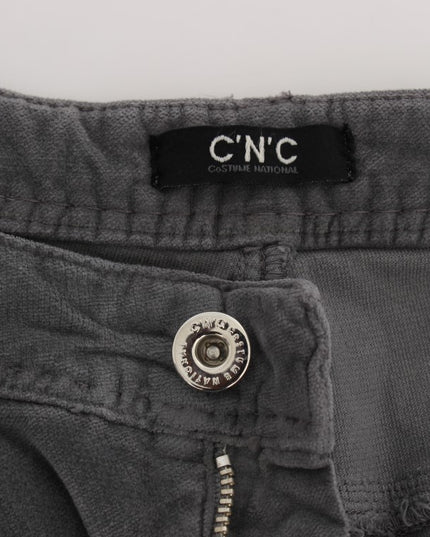 Costume National Gray Cotton Super Slim Corduroys Jeans