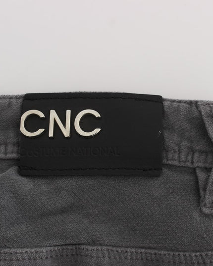 Costume National Gray Cotton Super Slim Corduroys Jeans