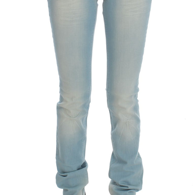 Costume National Blue Cotton Blend Super Slim Fit Jeans