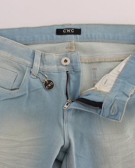 Costume National Blue Cotton Blend Super Slim Fit Jeans