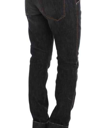 Ermanno Scervino Gray Cotton Slim Fit Denim Jeans