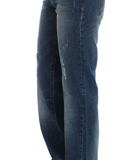 Ermanno Scervino Blue Wash Cotton Blend Slim Fit Jeans
