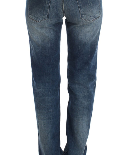 Ermanno Scervino Blue Wash Cotton Blend Slim Fit Jeans