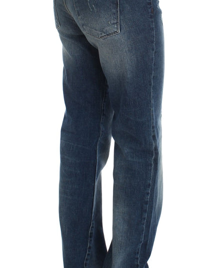 Ermanno Scervino Blue Wash Cotton Blend Slim Fit Jeans
