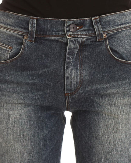 Ermanno Scervino Blue Wash Cotton Blend Slim Fit Jeans
