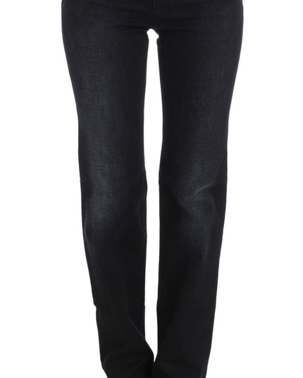 Ermanno Scervino Blue Cotton Blend Slim Fit Bootcut Jeans